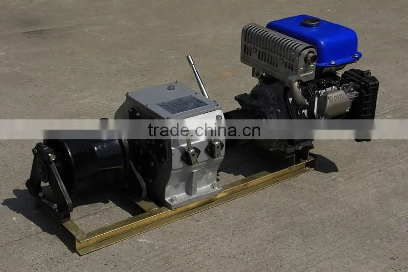 Alibaba stringing Equipment diesel/gasoline engine powered winch
