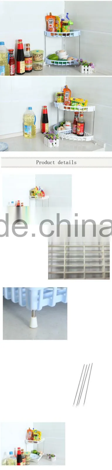 Blue rectangle 2 Tier Two Layer Plastic Plate Cutlery Dish Draining Rack