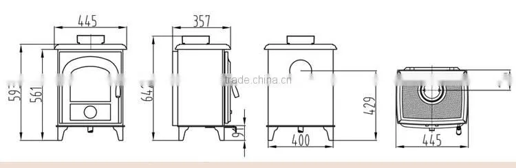 2016 New type enamel wood burning stove/ fireplace with beautiful appearance