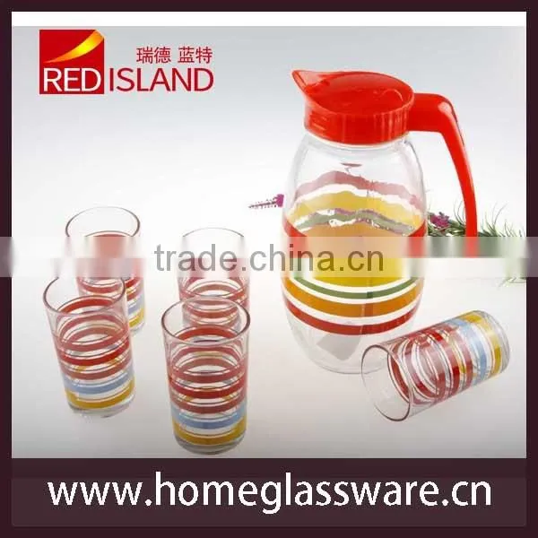 7pcs glass drinking set 1.5L glass pitcher and 6 tumblers