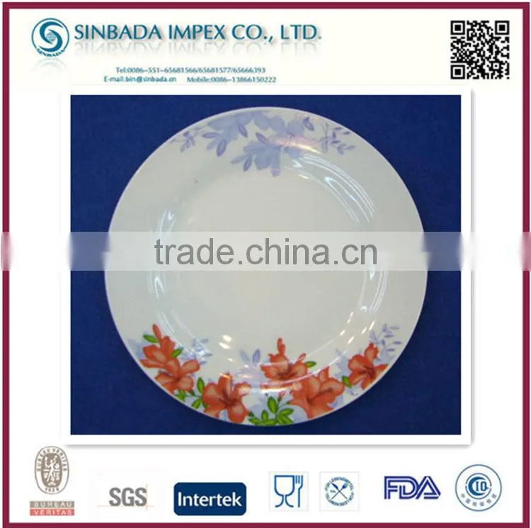 cheap porcelain plate with beautiful decals