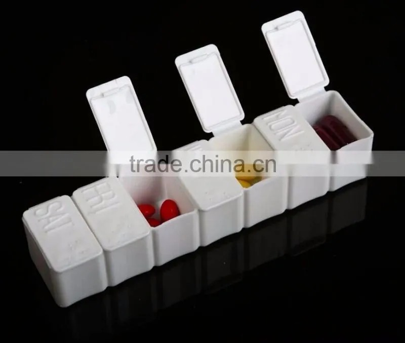 pill case with date letters Plastic 7 Days Pill Box