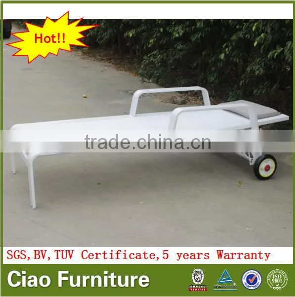 Patio furniture outdoor sun lounge with wheels