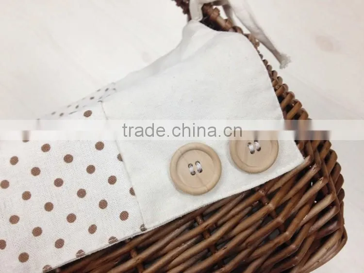 Classic new cheap empty wicker handle picnic basket
