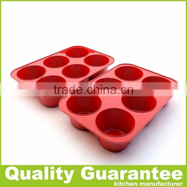6 holes round silicone Muffin Pan easy cake mold silicone cookie pan