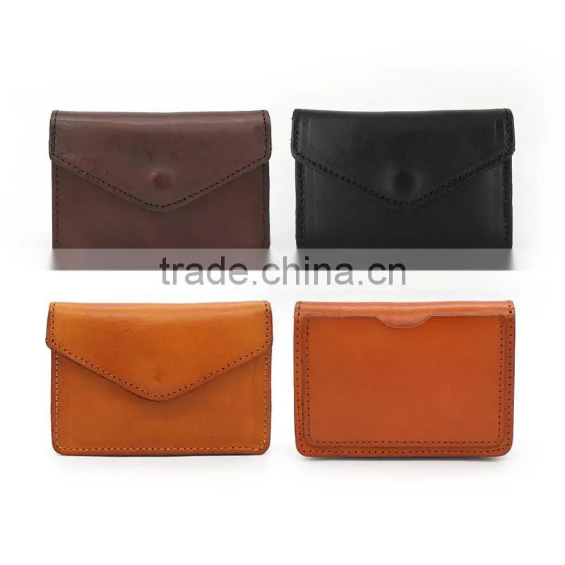 Small Size Custom Personalized Genuine Leather Coin Purse Mini Cash Bag Retro Wallet