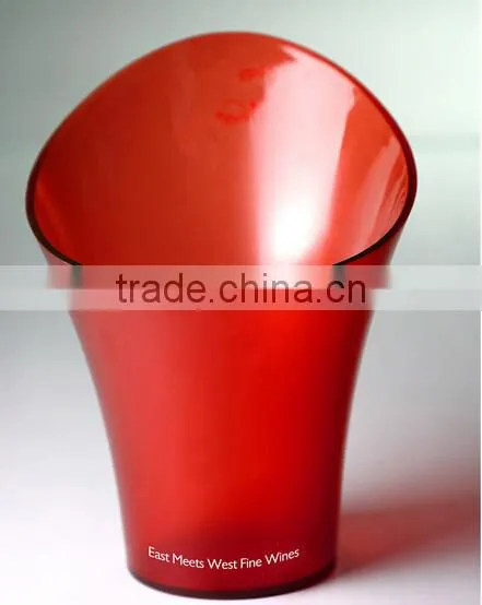 Best-selling Eco-friendly Plastic Ice Container/red acrylic ice bucket /round wine barrels of wine barrel