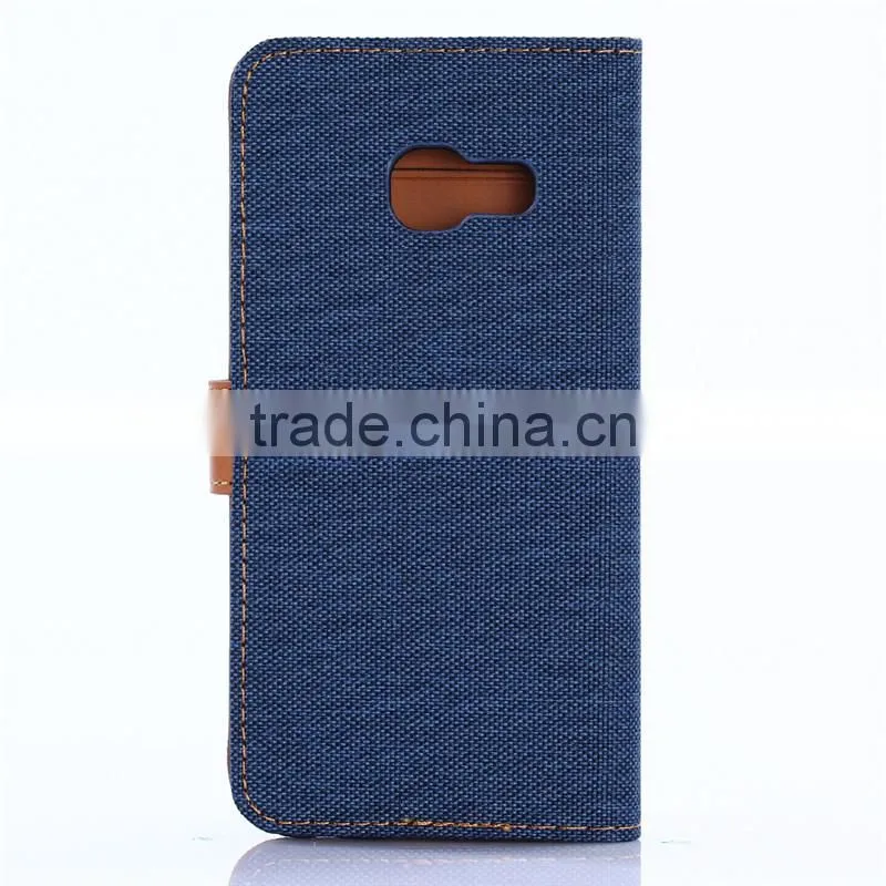 Nature oxford cloth leather card bumper/pocket cell phone case for Samsung