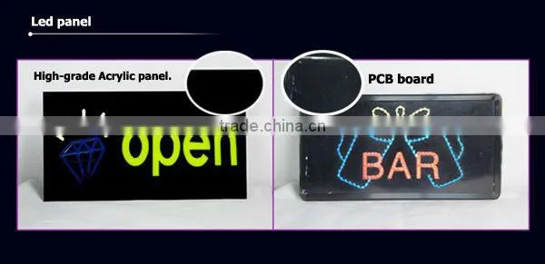 Custom electronic LED light up glowing epoxy resin sign / fancy LED sign board display