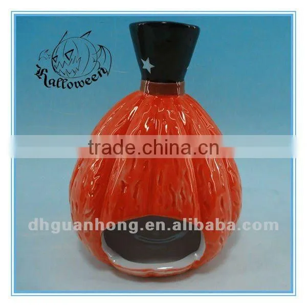 Pumpkin shape halloween ceramic candle holder GH-sd4