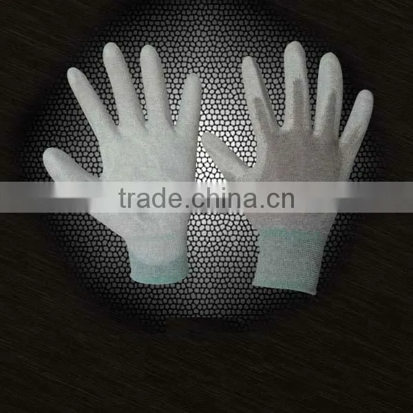 White PU white nylon inspection gloves