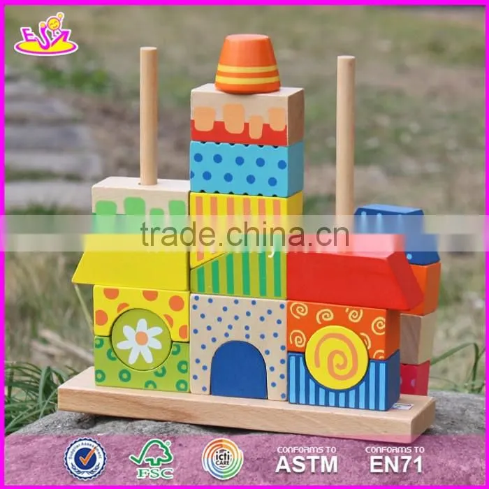 2017 New products educational toys children wooden stacking blocks W13D140