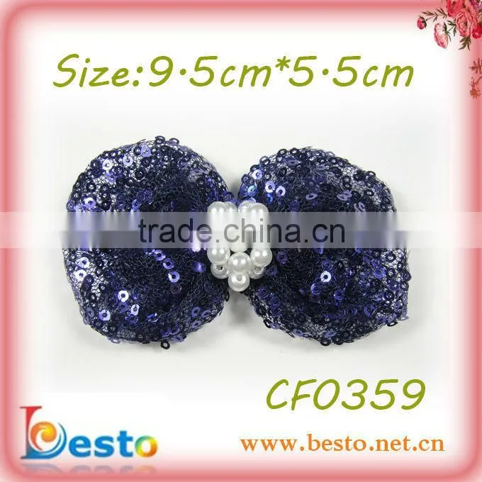 CF0410 Handmade fancy pretty dot grosgrain ribbon kid hair bows