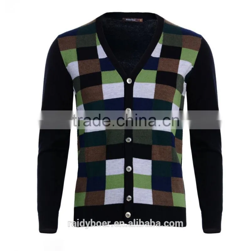 mens high quality jacquard cardigan