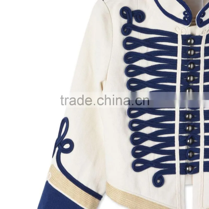 White Tone Embroidery Military Style Kids Army Jackets Kids Garments Children's Wear HSc5177