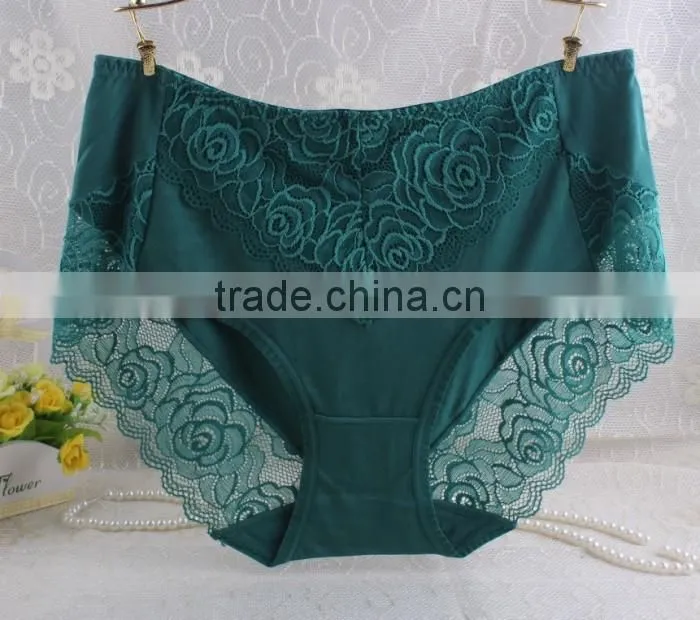 Beauty color lace/spandex sexy adult woman panty transparent underwear for girl