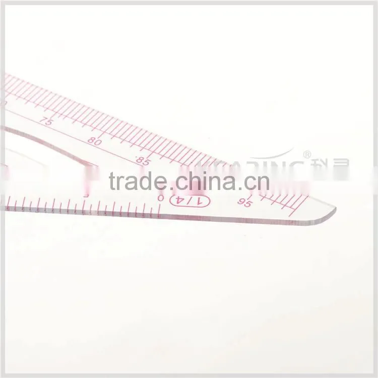 Kearing brand 1/4 transparent non toxic sandwich line scale ruler 1:4/1:5 #8545