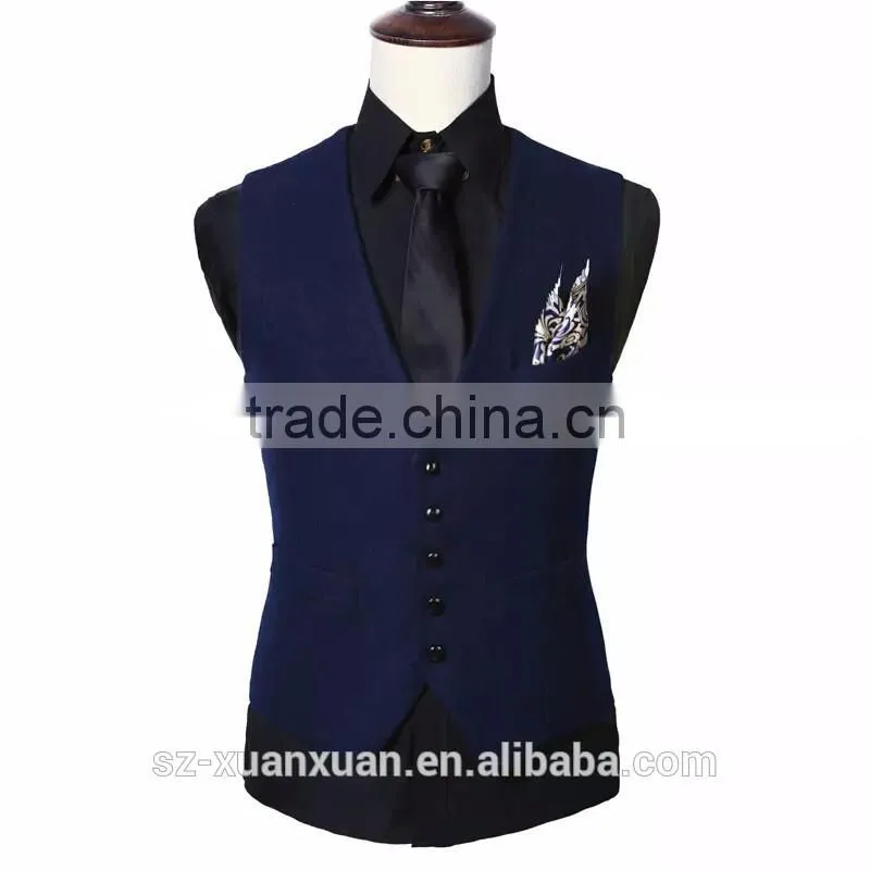 Custom fashion cotton waistcoat for men OEM design in China 2016