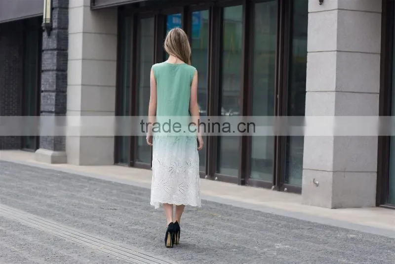 women's gradient summer dress sleeveless dress