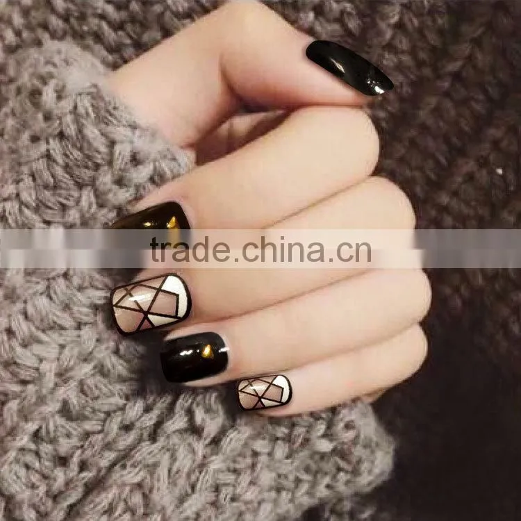 Finished False Nail Art Shiny Artificial Nails