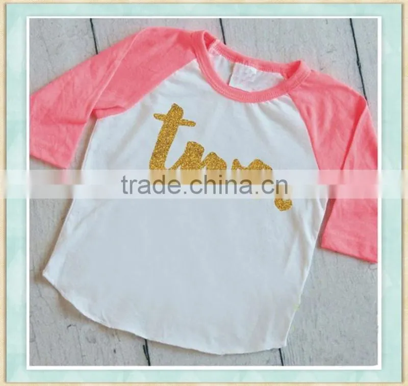 ruffle raglan brown long sleeve t shirt girls valentine elephant love applique shirt