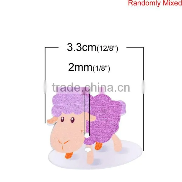 Wood Sewing Buttons Scrapbooking 2 Holes Sheep At Random