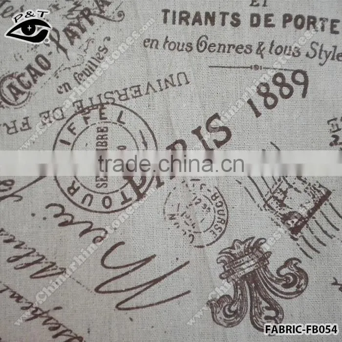 Wholesale Fabric Paris Post Mark Pattern Fabrics For Househould Decoration