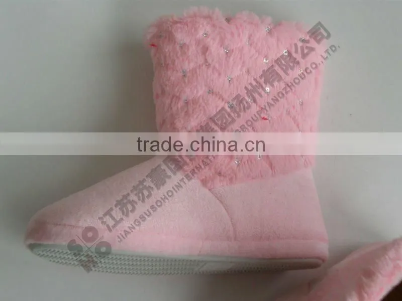 plush cloth TPR sole art shoes slipper forgirl Women Snow Boot