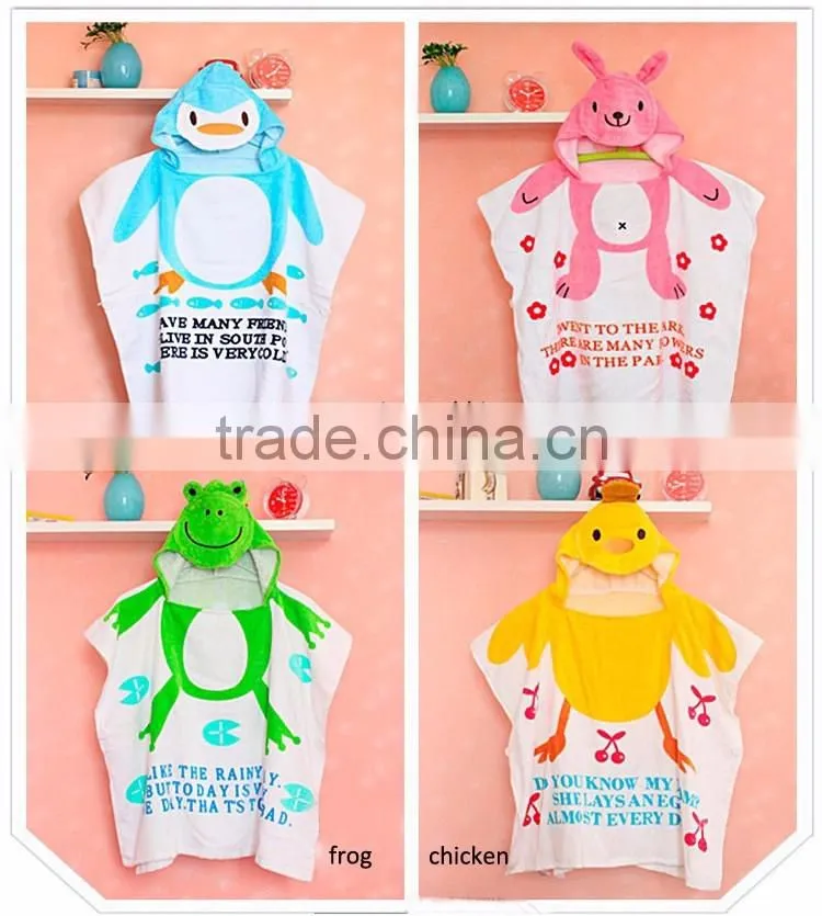 Baby hooded poncho towel robe 100% cotton fabric