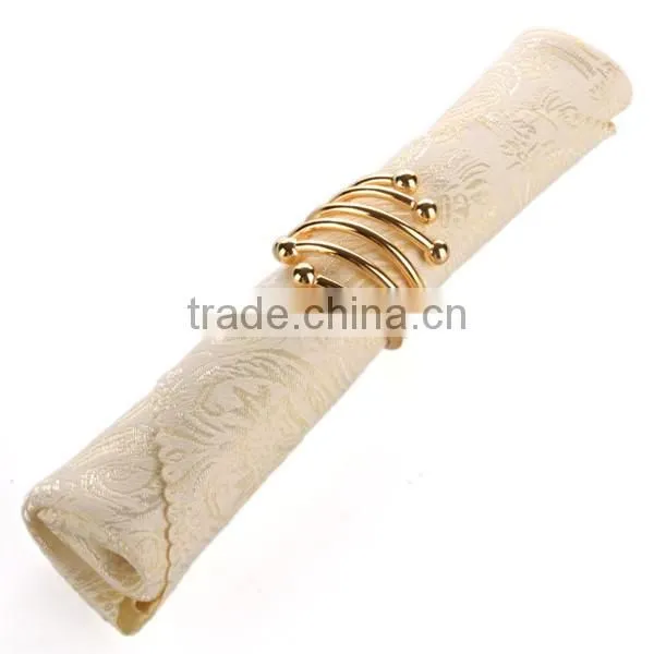 Wedding polyester jacquard monogrammer napkin with ring