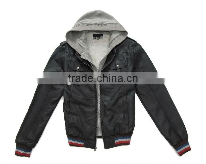 man fashion winter leather jacket coat