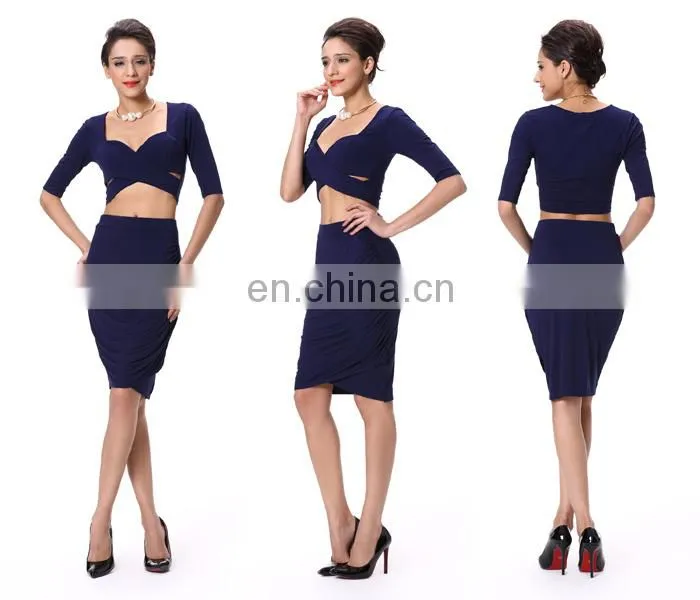 2018 Fashion wholesale hot design two pieces ladies clothes