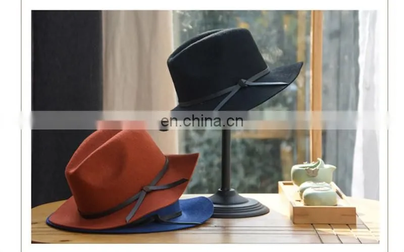 Wholesale Wool Felt Wide Brim Woman Fedora Hat