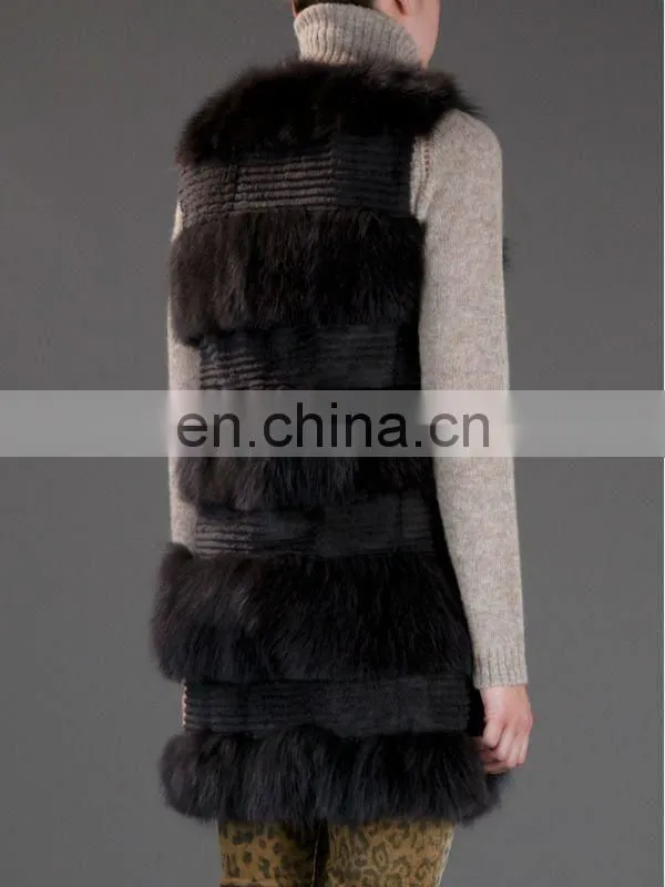 Fox Fur And Rabbit Fur Vest Coat New Fashion Women's Fox Fur Gilet STY.NO.3119