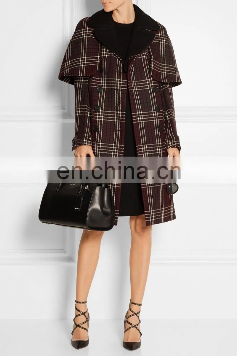 new fashion grid women coat ,fashion design long lady coat