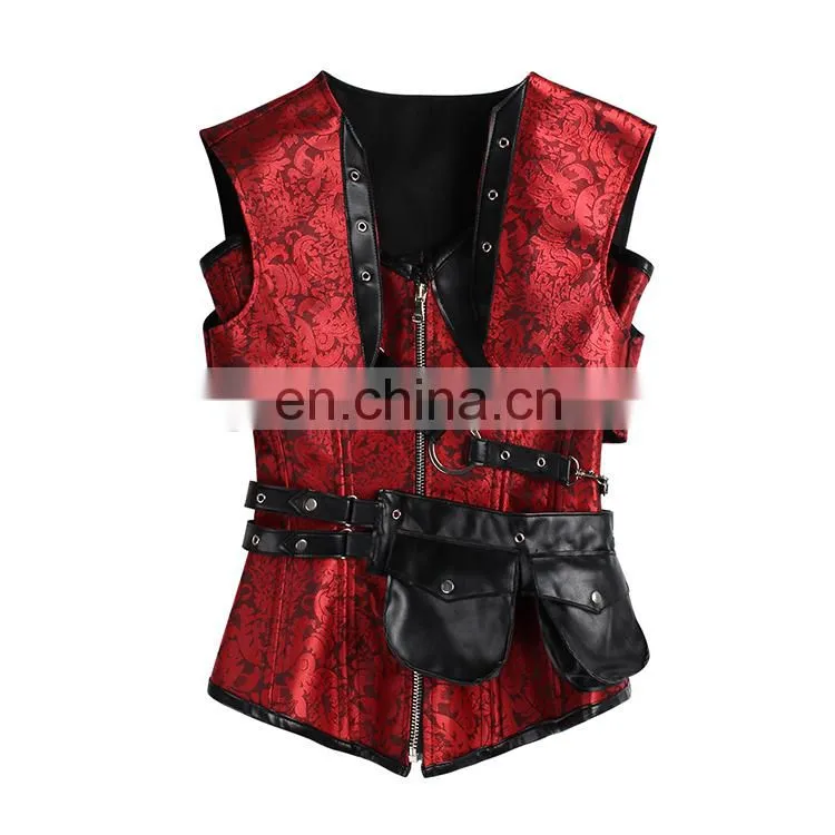 Plus Size Jacquard Lace Up 24 Steel Boned Gothic Body Shaper Corset
