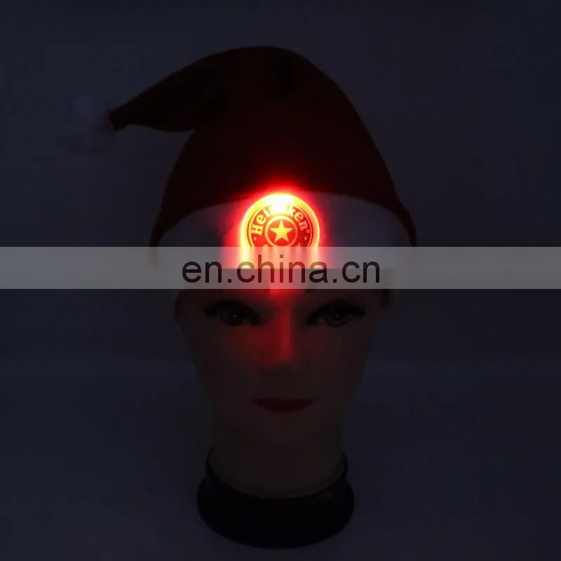 Best seller led lighted glow hat Christmas hat for promotion Flashing Santa Cluas Hat