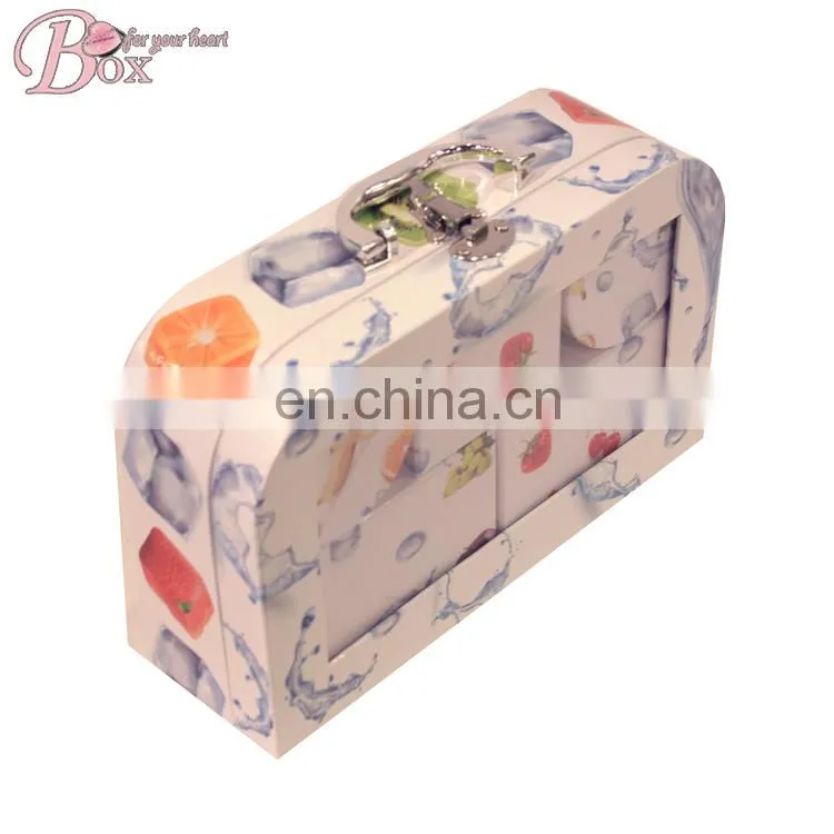PVC Window Cardboard Funny Children Suitcase with Metal Lock