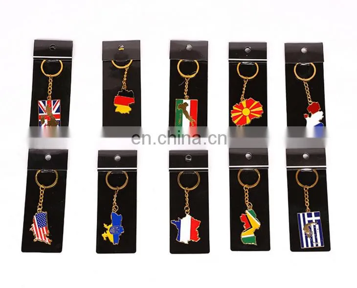 color enamel country flag map logo keychains custom football team logo keychains fan's gifts 2018 world cup game gifts