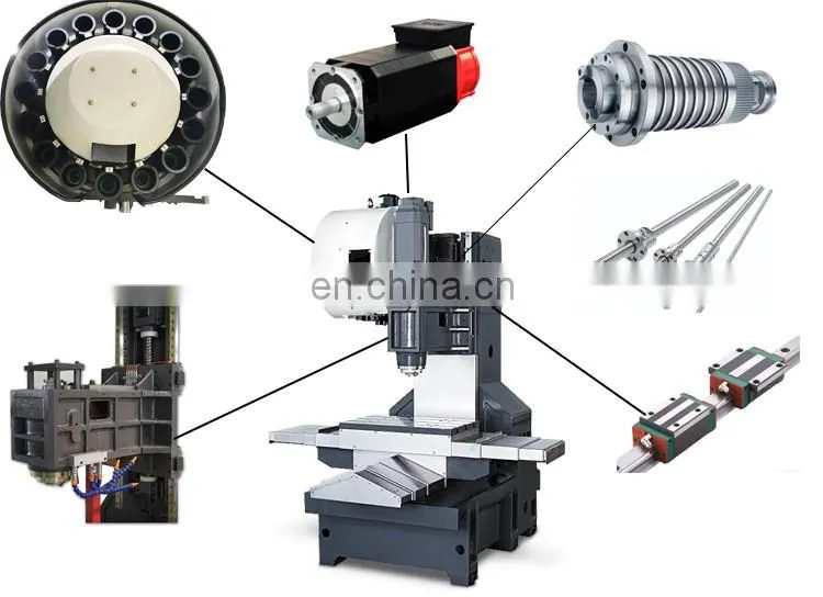 8000Rpm Spindle Speed Siemens GSK Fanuc Mitsubishi CNC Machining Center 3 Axis 4 Axes 5 Axis Metal Milling Machine For Sale