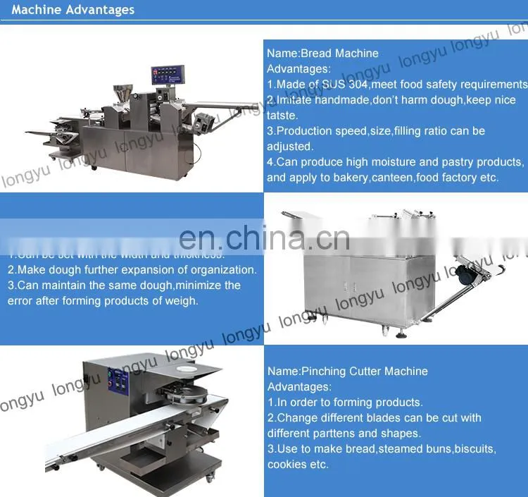 Shanghai Longyu Steamed Round Bread/ Bun Baozi Momo Making Machine Bun Production Line