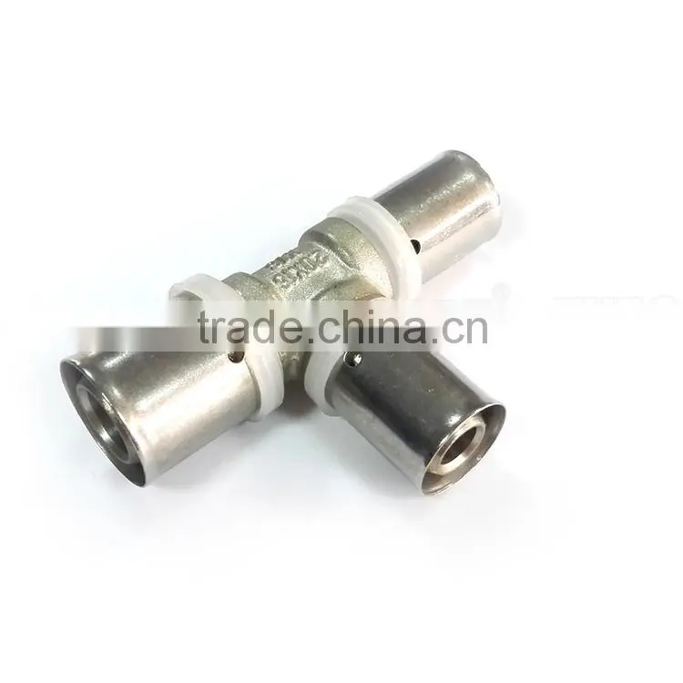 Gas Pipe parts brass 3 Way tube connector copper unequal tee male female tee fitting