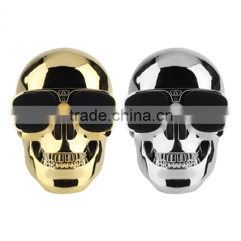 New Plastic Metallic SKULL Wireless Bluetooth Speaker Sunglass NFC Skull Speaker Mobile Subwoofer Multipurpose Speaker