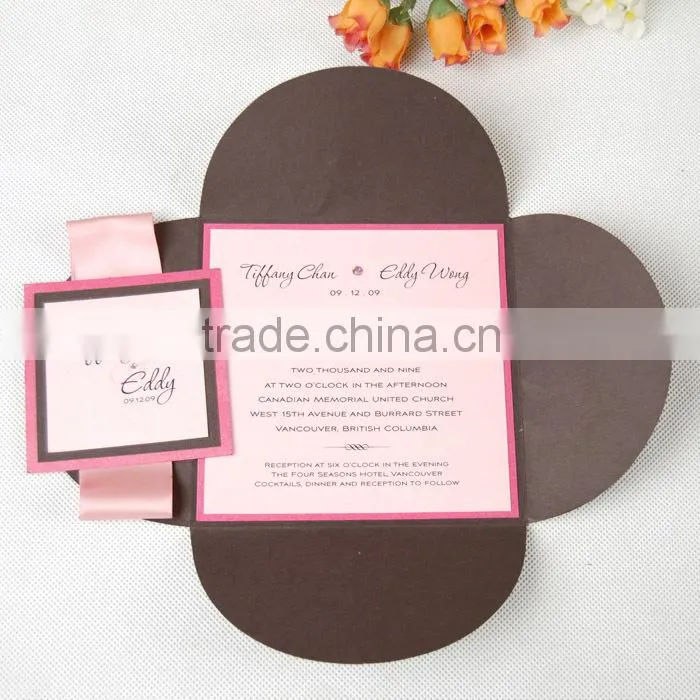 Personalized Korean Square Shaped Glossy Wedding Invitations