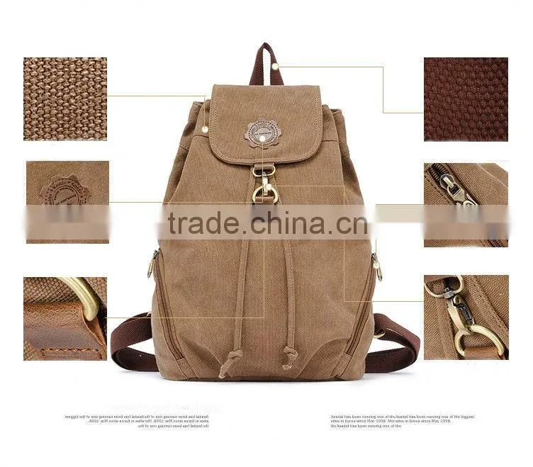 fashion canvas young backpack for ladies