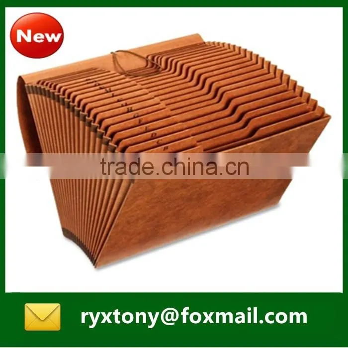 Kraft paper handmade expanding wallet with elastic string