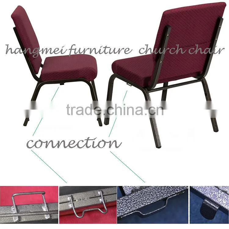 RED WINE POPALUR USED IN AUDITORIUM METAL CHURCH CHAIR