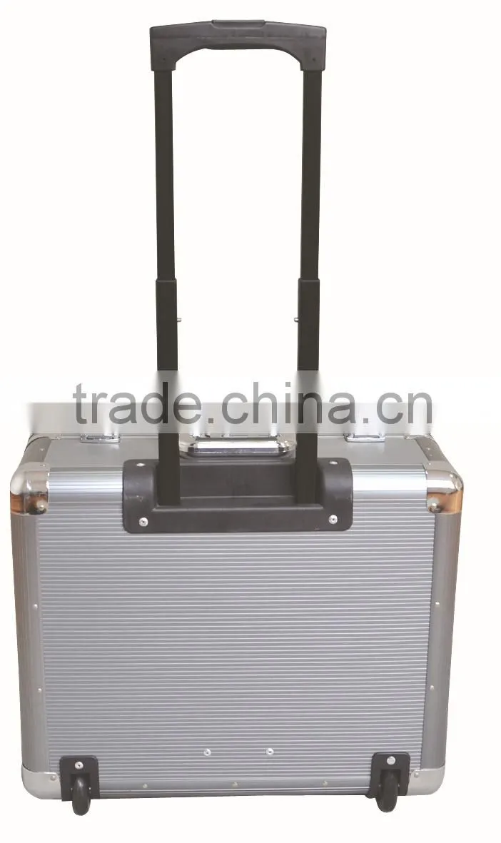 Customized Grey Aluminum Trolley Case with Wheels