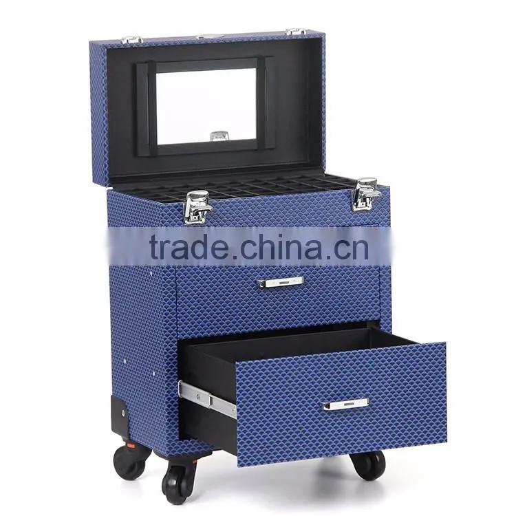 Factory Wholesale Makeup Artist Trolley Beauty Box makeup organizer handbags with drawings