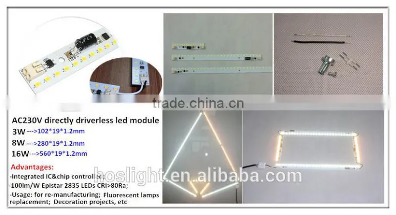 Newest intefrated AC solution led module /driverless smd led pcb/AC230V directly